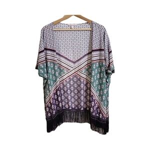 Victoria's Secret Swim Fringe Boho Kimono Cardigan Beach Pool Cover Up Size XS